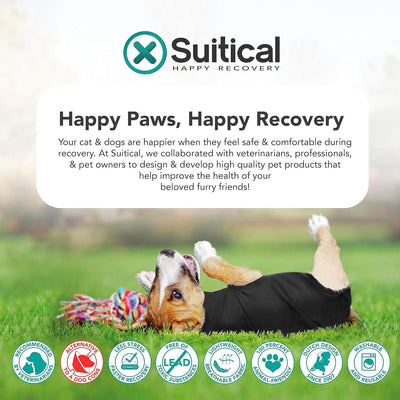 Suitical Dog Recovery Suit Black - Small - Dog Miscellaneous - Suitical - PetMax Canada