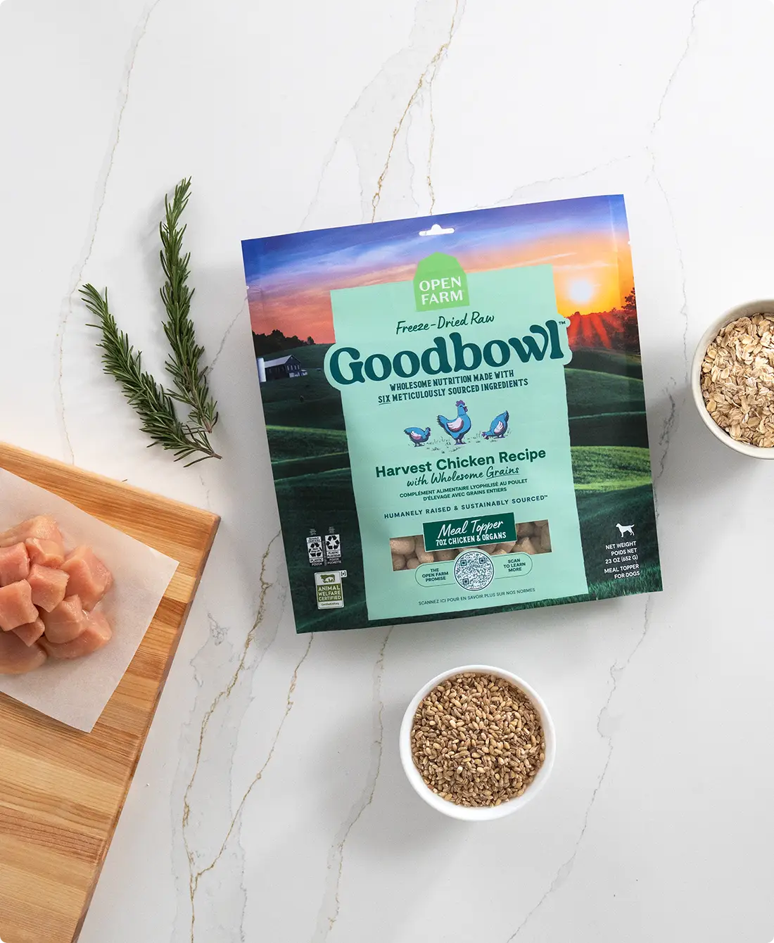 Open Farm Dog Food Goodbowl Harvest Chicken Freeze Dried Raw Toppers  Dog Food  | PetMax Canada