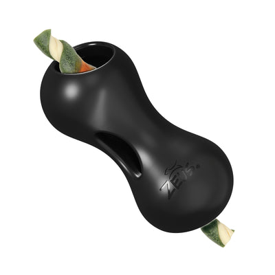 Zeus Chewchasers Black Rubber Peanut Shape Treat Toy
