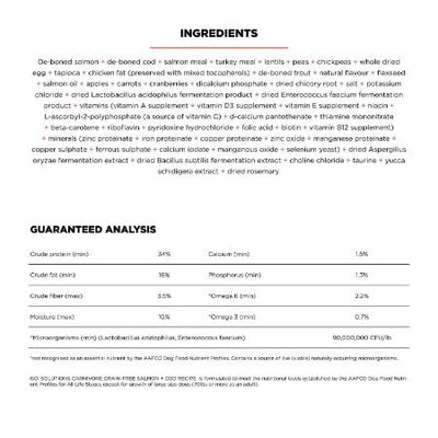 ALLER! CARNIVORE Recette Saumon + Morue Sans Céréales pour chiens 