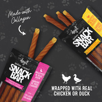 Dogit Snack Bar Dog Treats Chicken Wrapped Beefhide & Collagen Twisted Sticks