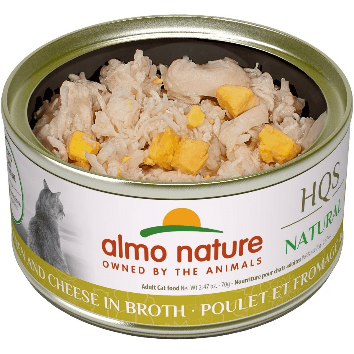 Almo Nature HQS Natural Chicken & Cheese Adult Grain-Free Canned Cat Food - 70g - Canned Cat Food - Almo Nature - PetMax Canada