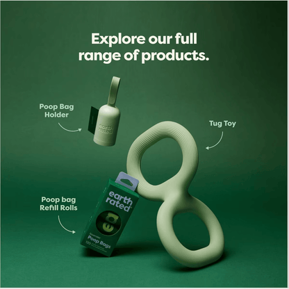 Earth Rated Green Rubber Tug Toy - Small - Dog Toys - Earth Rated - PetMax Canada