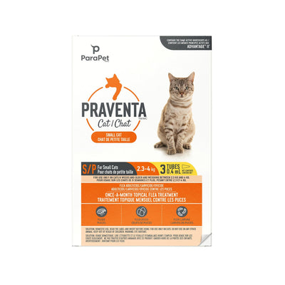 Praventa for Small Cats 2.3-4Kg - 3 Tubes - Flea & Tick Topical Applications - Praventa - PetMax Canada