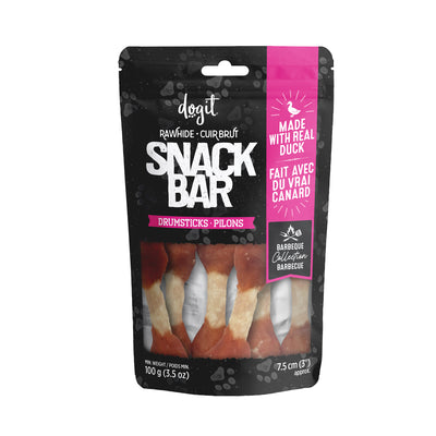 Dogit Snack Bar Dog Treats Duck & Beefhide Drumsticks 3"