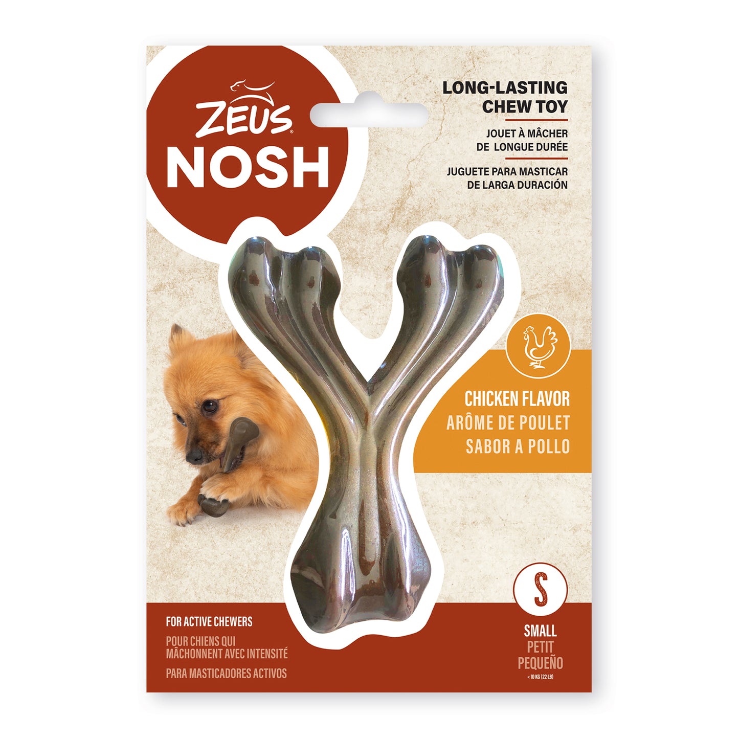 Nosh Strong Wishbone Chew Chicken Flavour Small Nylon Small | PetMax Canada
