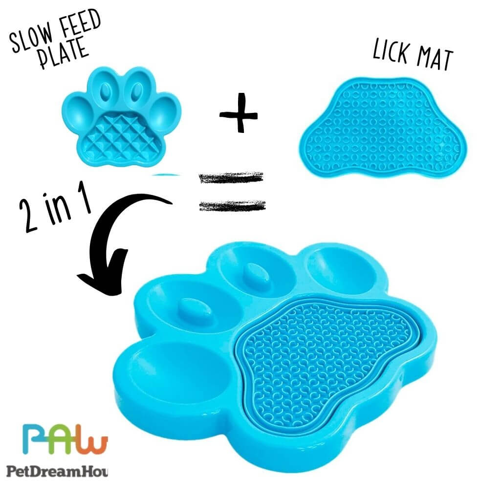 PetDreamHouse 2 In 1 Lick Pad With Slow Feeder Plate