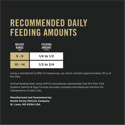 Purina Pro Plan Vital Systems Salmon & Egg Formula 4-in-1 Dry Cat Food - 2.27 Kg - Cat Food - Purina Pro Plan - PetMax Canada