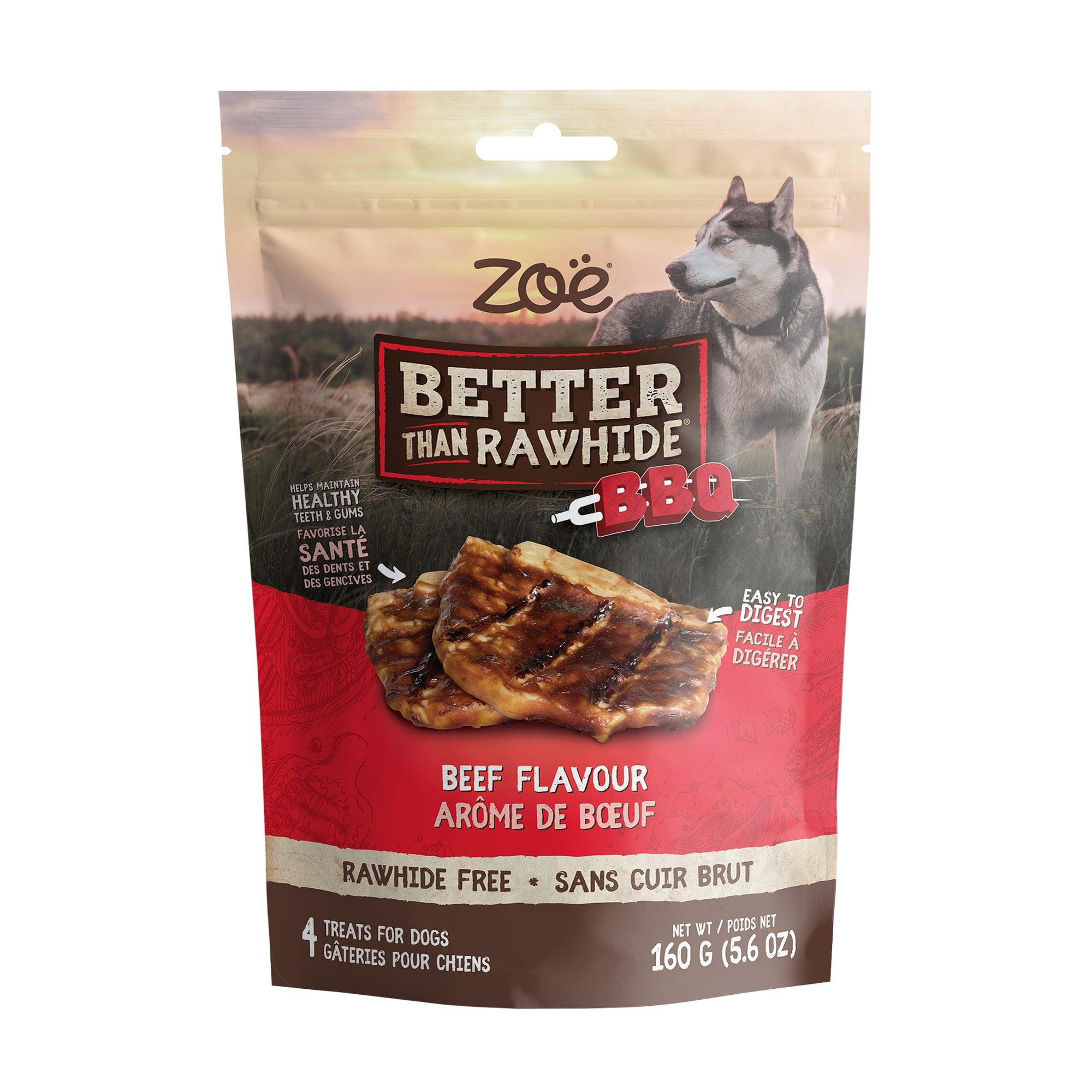 Zoe Better Than Rawhide BBQ Steak Beef Flavour Dog Treats - 4 Pack - Dog Treats - Zoe - PetMax Canada