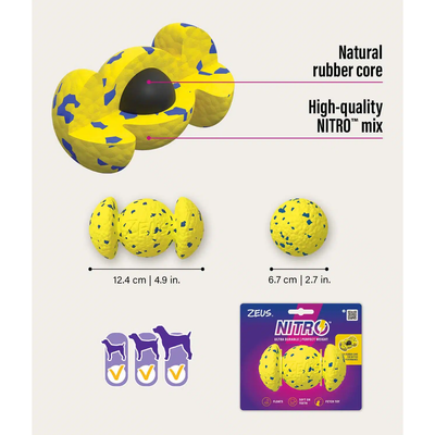 Zeus Nitro Weighted Grip Ball Dog Toy