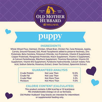 Old Mother Hubbard Classic Puppy Natural Mini Oven-Baked Biscuits Dog Treats - Mini - 567g - Dog Treats - Old Mother Hubbard - PetMax Canada