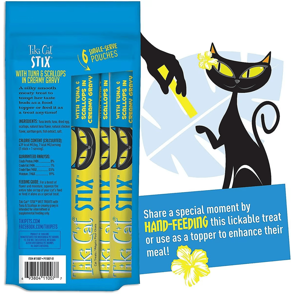 Tiki Cat Stix Tuna & Scallops in Creamy Gravy Grain-Free Wet Cat Treat - 6 Pack - Cat Treats - Tiki Cat - PetMax Canada