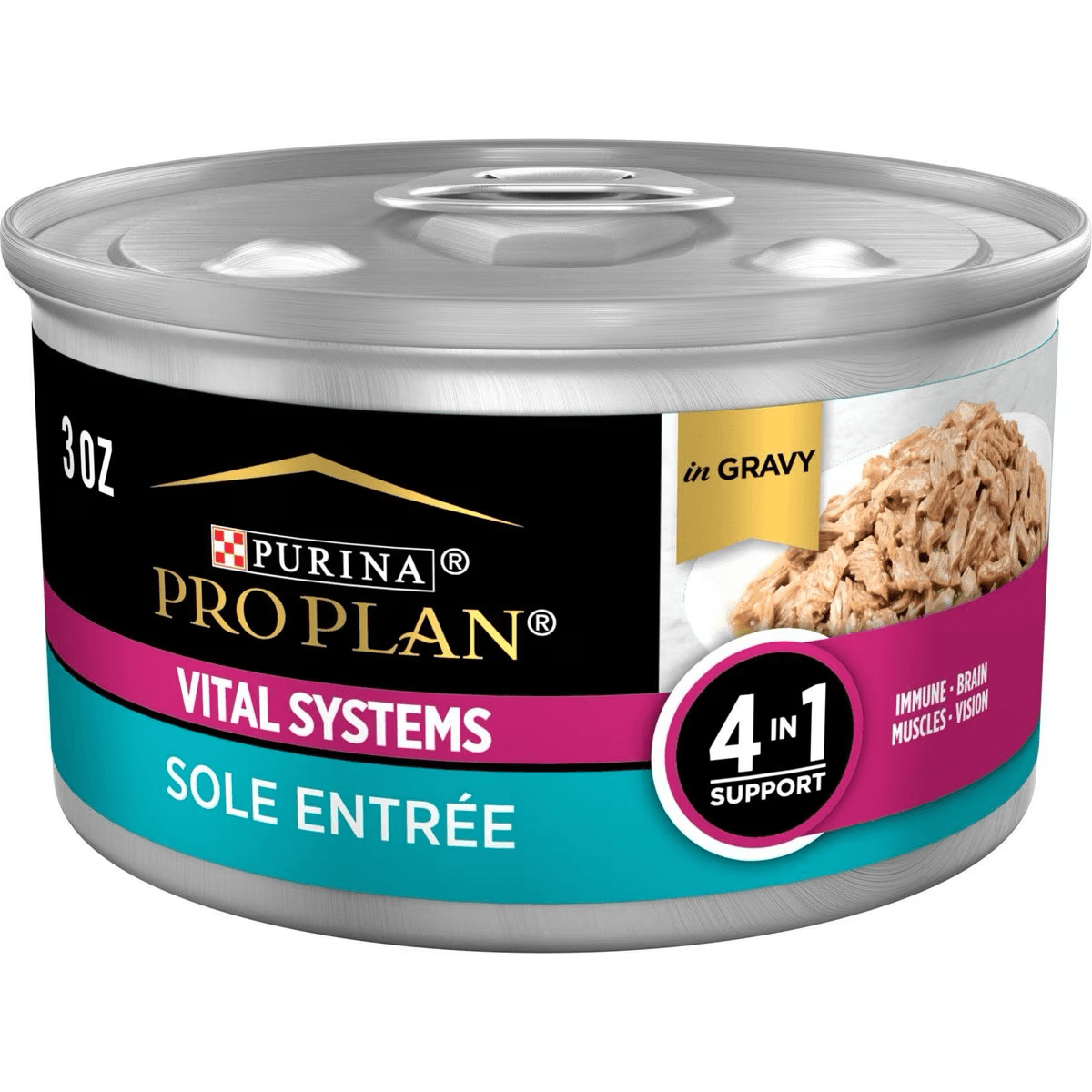 Purina Pro Plan Vital Systems Sole Entree in Wet Cat Food Gravy - 85g - Canned Cat Food - Purina Pro Plan - PetMax Canada