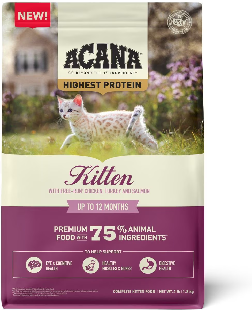 Acana Highest Protein Grain-Free Dry Kitten Food  Cat Food  | PetMax Canada