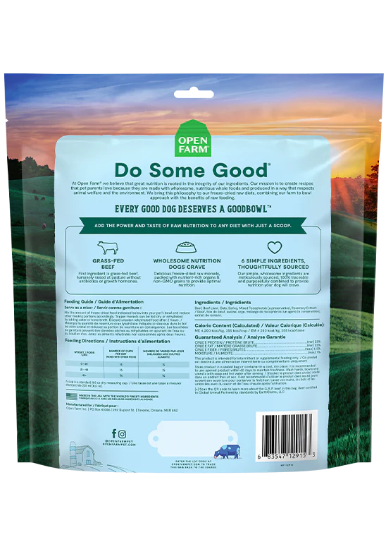 Open Farm Dog Goodbowl Grass-Fed Beef Freeze Dried Raw Topper  Dog Food  | PetMax Canada