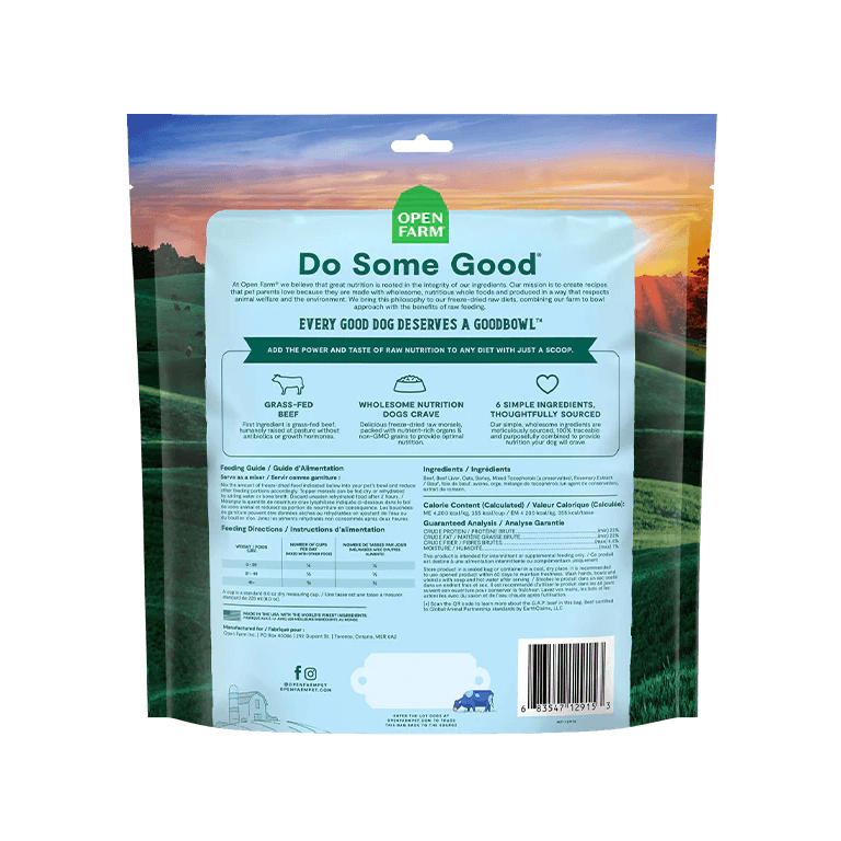 Open Farm Dog Goodbowl Grass-Fed Beef Freeze Dried Raw Topper - 227 g - Dog Food - Open Farm - PetMax Canada
