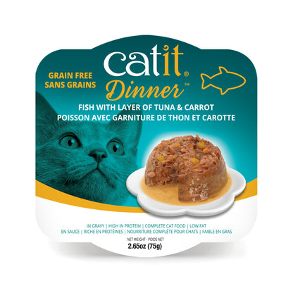 Nourriture humide pour chats CatIt Repas de poisson au thon et aux carottes