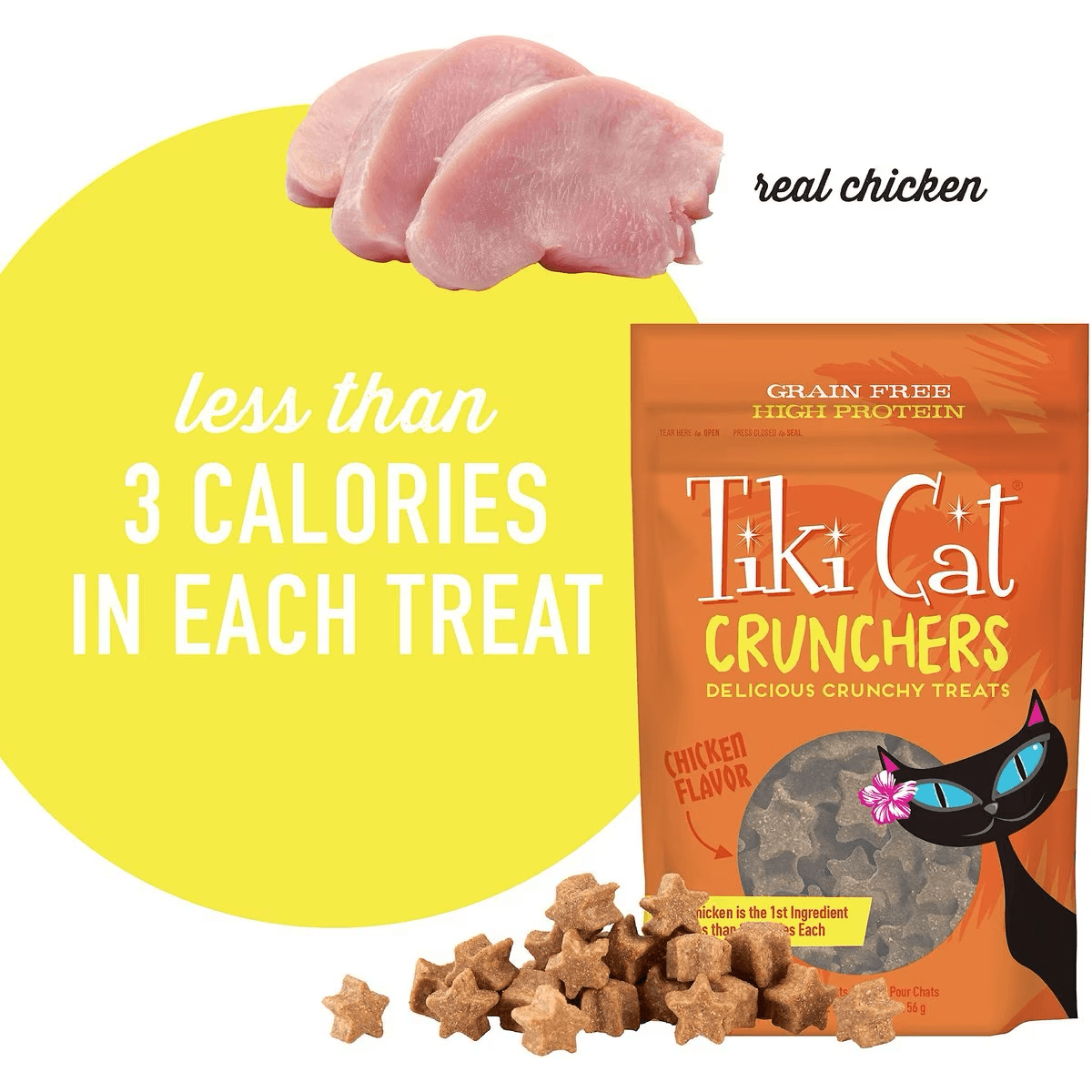 Tiki Cat Treats Crunchers Chicken - 57g - Cat Treats - Tiki Cat - PetMax Canada