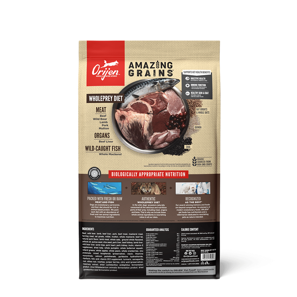 Orijen Amazing Grains Regional Red Dry Food Recipe