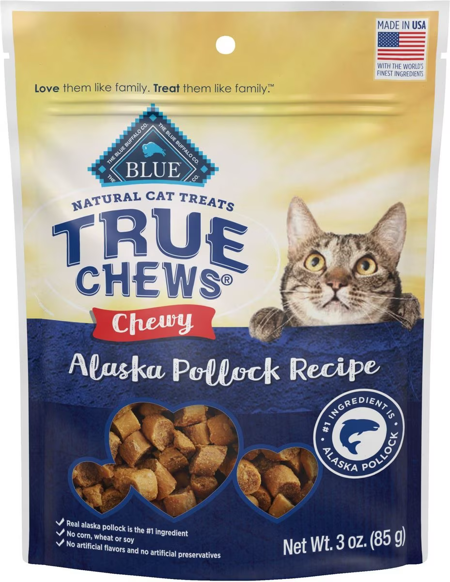Blue True Chews Natural Chewy Alaska Pollock Cat Treats  Cat Treats  | PetMax Canada