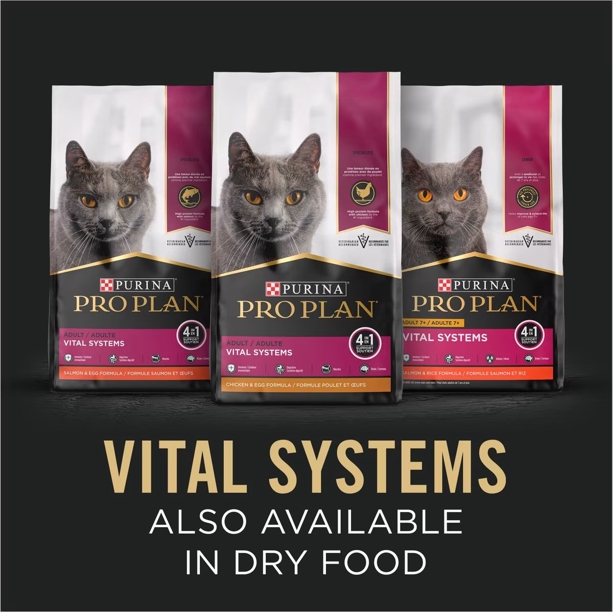 Purina Pro Plan Vital Systems Chicken Entree in Wet Cat Food Gravy  Canned Cat Food  | PetMax Canada