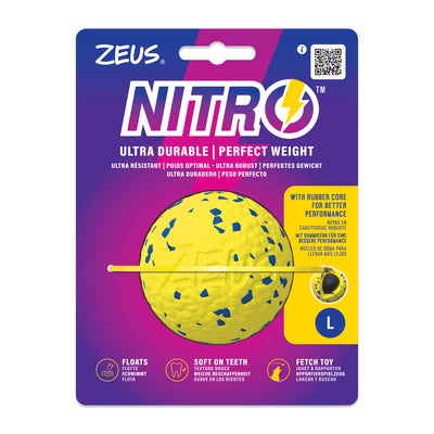 Zeus Nitro Weighted Ball With Rubber Core Dog Toy