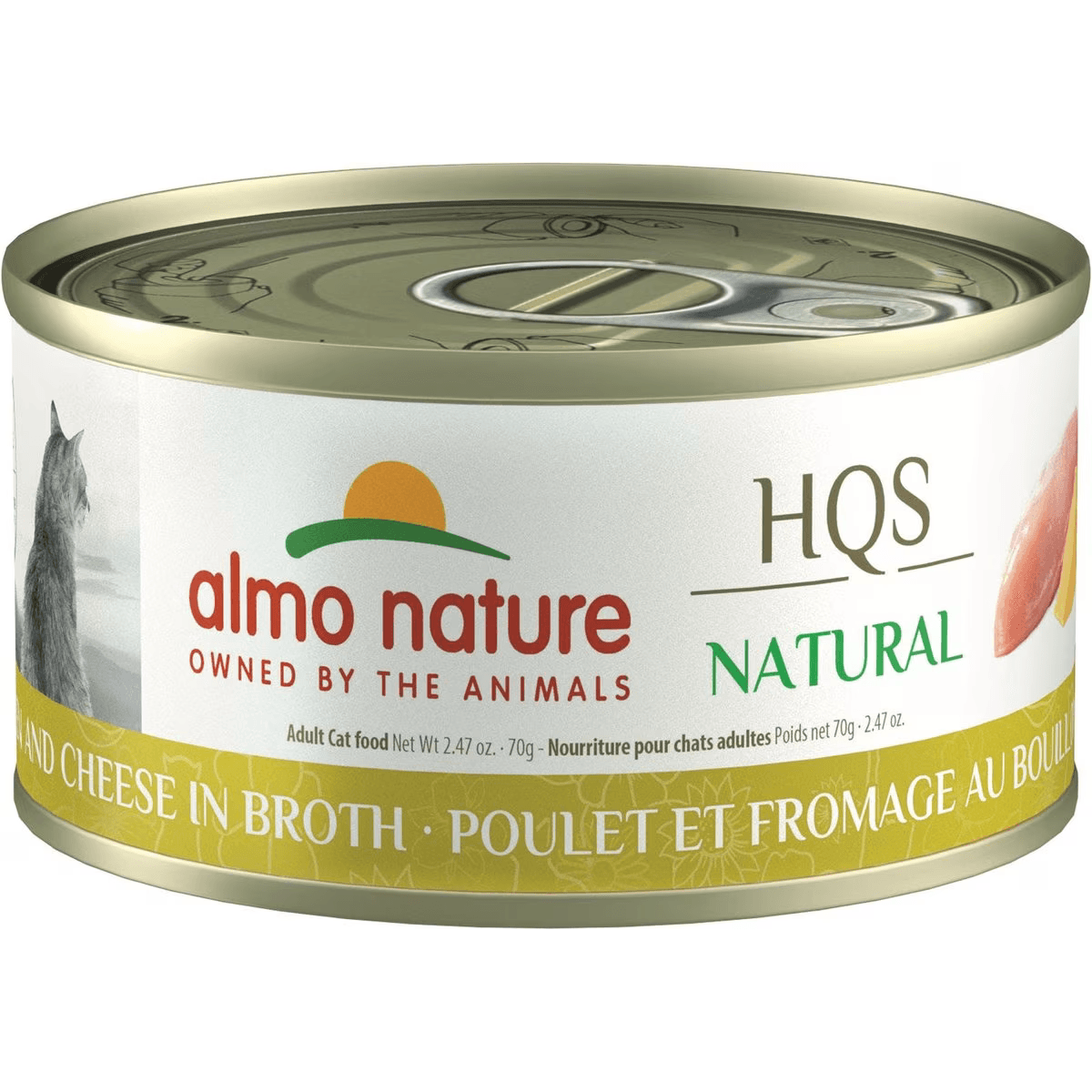 Almo Nature HQS Natural Chicken & Cheese Adult Grain-Free Canned Cat Food - 70g - Canned Cat Food - Almo Nature - PetMax Canada