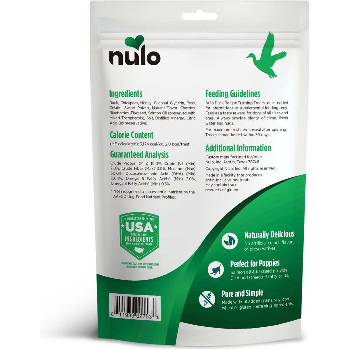 Nulo Freestyle Duck Recipe Grain-Free Dog Training Treats  Dog Treats  | PetMax Canada