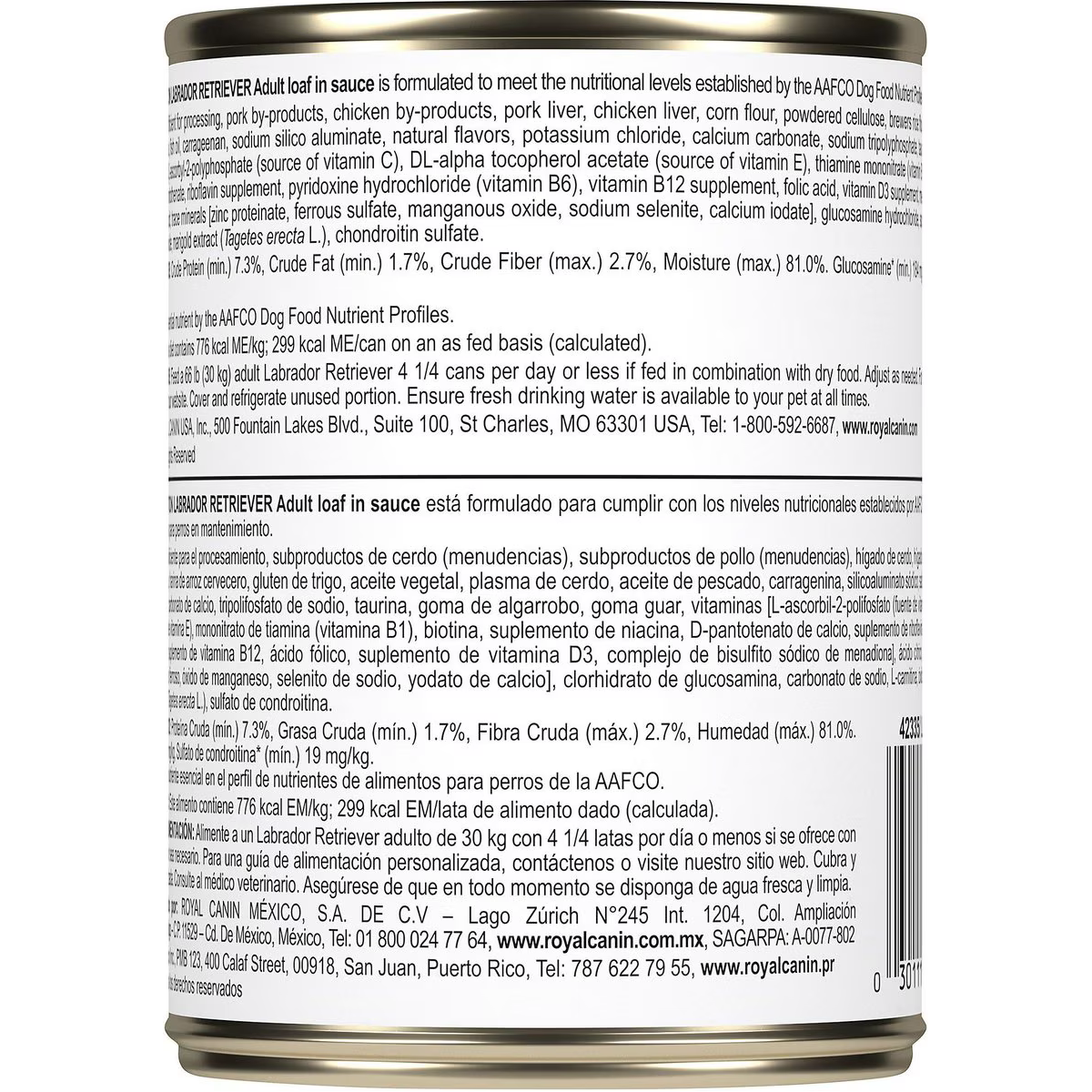 Royal Canin Breed Health Nutrition Labrador Retriever Adult Loaf in Sauce Canned Dog Food