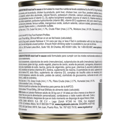 Royal Canin Breed Health Nutrition Labrador Retriever Adult Loaf in Sauce Canned Dog Food