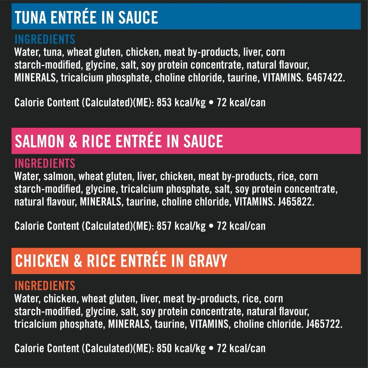 Purina Pro Plan Complete Essentials Favourites Tuna Entree, Salmon & Rice Entree, Chicken & Rice Entree Variety Pack Wet Cat Food - 12 Pack: 85g - Canned Cat Food - Purina Pro Plan - PetMax Canada
