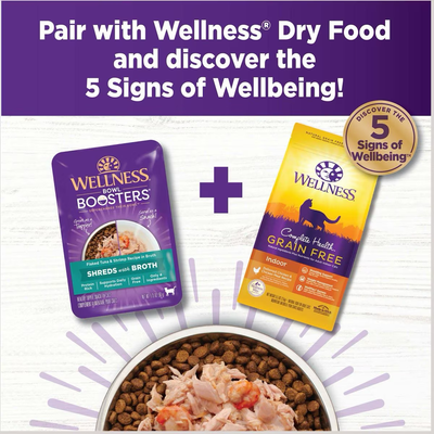Wellness Bowl Boosters Flaked Tuna & Shrimp Wet Cat Topper  Canned Cat Food  | PetMax Canada