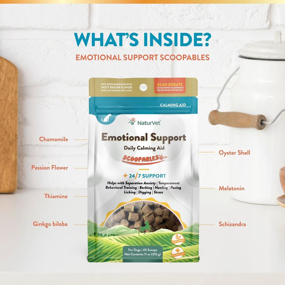 NaturVet Scoopables Emotional Support Daily Calming Aid Dog Supplement  Health Care  | PetMax Canada