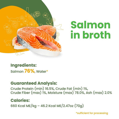 Almo Nature HQS Natural Salmon in Broth Grain-Free Canned Cat Food - 70g - Canned Cat Food - Almo Nature - PetMax Canada