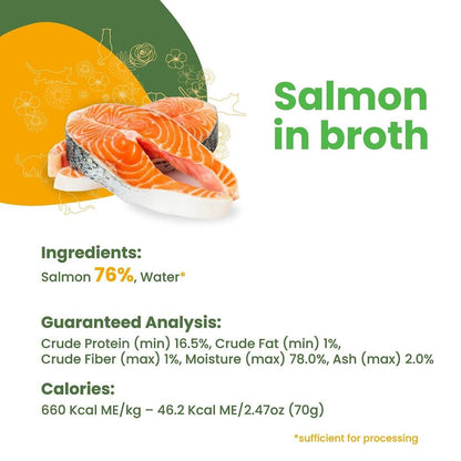 Almo Nature HQS Natural Salmon in Broth Grain-Free Canned Cat Food - 70g - Canned Cat Food - Almo Nature - PetMax Canada