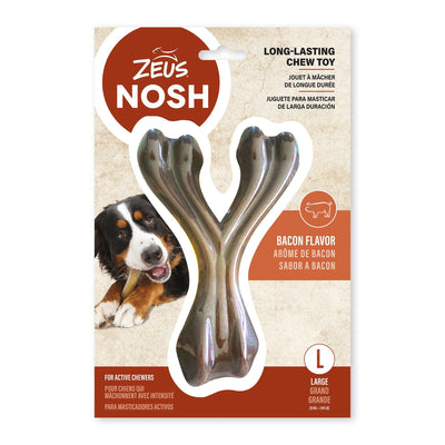 Nosh Strong Wishbone Chew Bacon Flavour - Large - Nylon - Nosh Bones - PetMax Canada