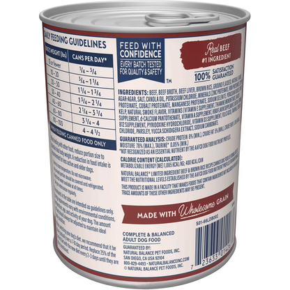 Natural Balance Dog Can Beef & Brown Rice