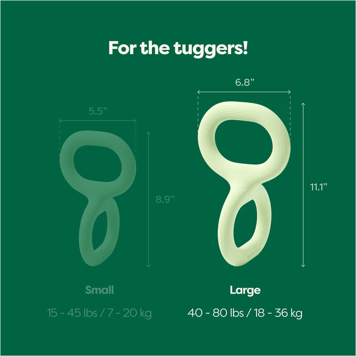 Earth Rated Green Rubber Tug Toy - Small - Dog Toys - Earth Rated - PetMax Canada