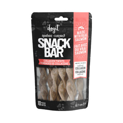 Dogit Snack Bar Dog Treats Salmon Collagen Twisted Sticks