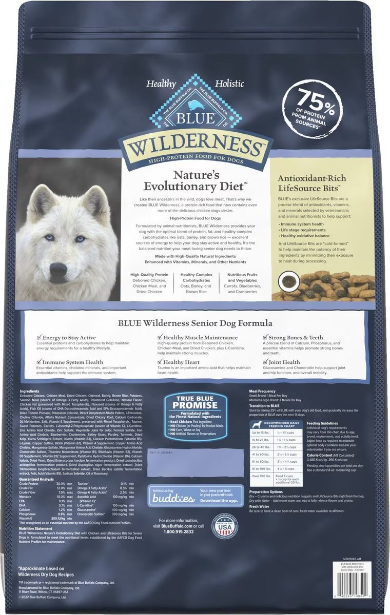 Blue Buffalo Wilderness Senior Dog Food  Dog Food  | PetMax Canada