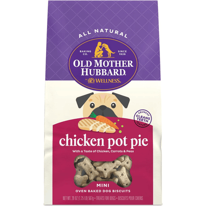 Old Mother Hubbard Classic Chicken Pot Pie Natural Mini Oven-Baked Biscuits Dog Treats - 567g - Dog Treats - Old Mother Hubbard - PetMax Canada