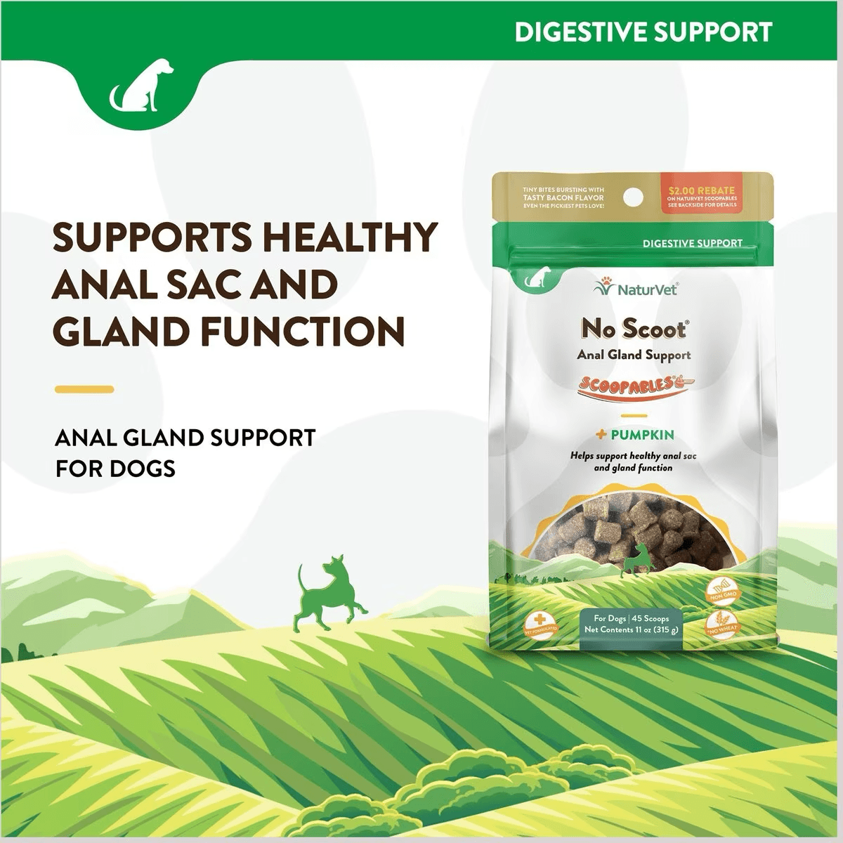 NaturVet Scoopables No Scoot Anal Gland Support Dog Supplement - Default Title - Health Care - Naturvet - PetMax Canada