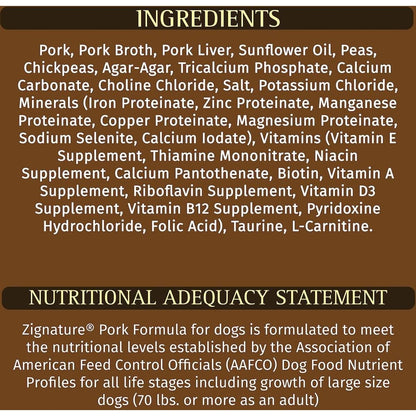 Zignature Pork Limited Ingredient Formula Grain-Free Canned Dog Food - 368g - Canned Dog Food - Zignature Pet Food - PetMax Canada