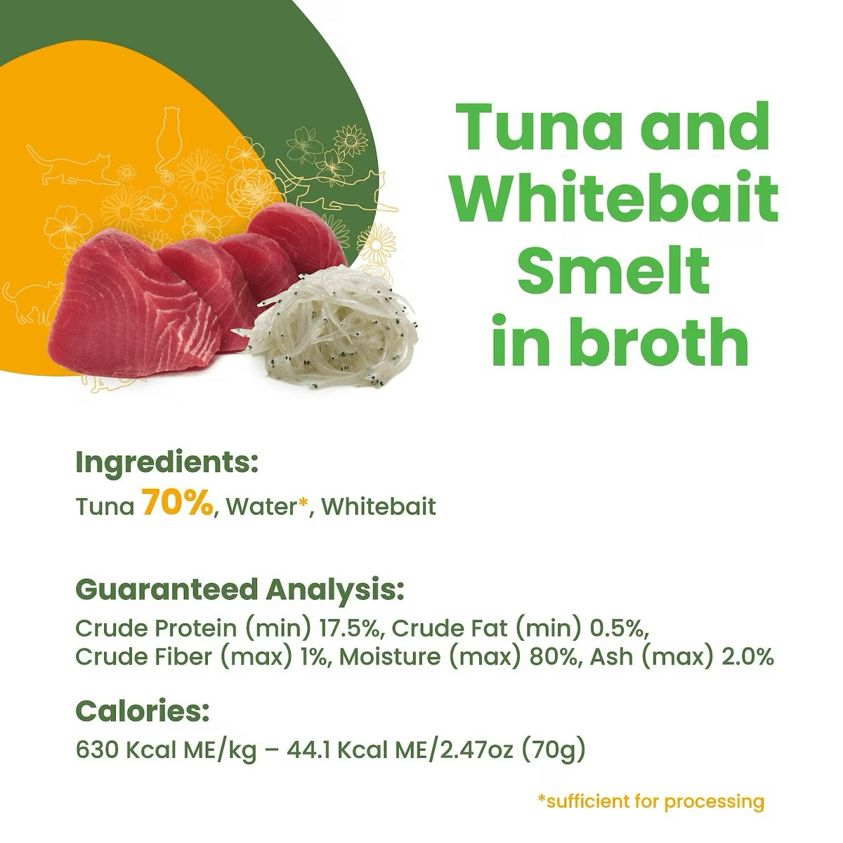Almo Nature HQS Natural Tuna & Whitebait Smelt in Broth Grain-Free Canned Cat Food - 70g - Canned Cat Food - Almo Nature - PetMax Canada