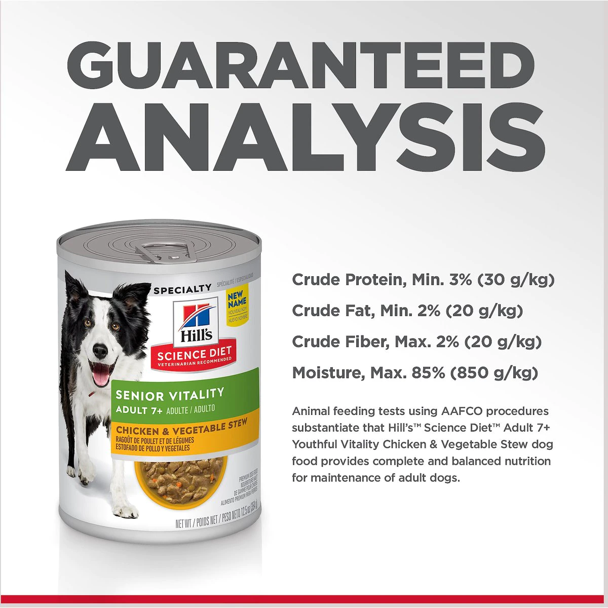 Hill's Science Diet Adult 7+ Senior Vitality Chicken & Vegetable Stew Canned Dog Food  Canned Dog Food  | PetMax Canada