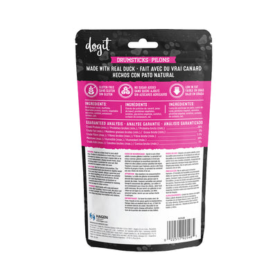 Dogit Snack Bar Dog Treats Duck & Beefhide Drumsticks 3"