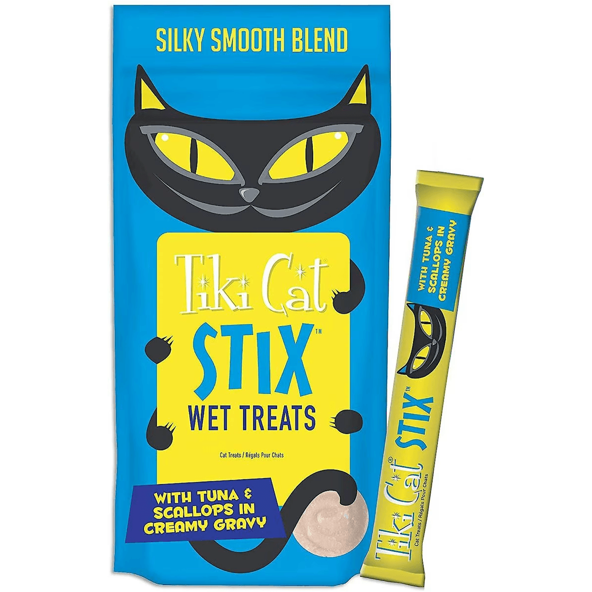 Tiki Cat Stix Tuna & Scallops in Creamy Gravy Grain-Free Wet Cat Treat - 6 Pack - Cat Treats - Tiki Cat - PetMax Canada