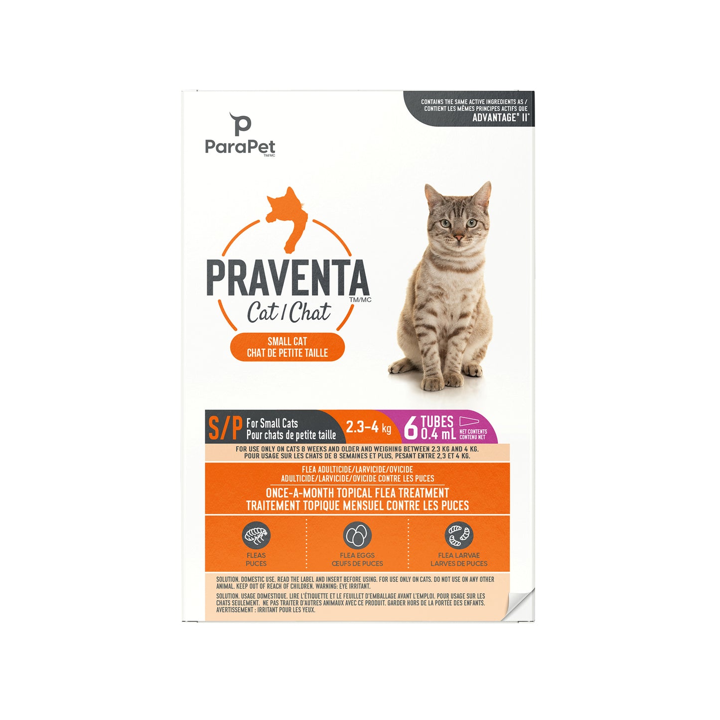Praventa for Small Cats 2.3-4Kg 6 Tubes Flea & Tick Topical Applications 6 Tubes | PetMax Canada