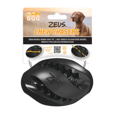 Zeus Chewchasers Black Rubber Rugby Treat Ball