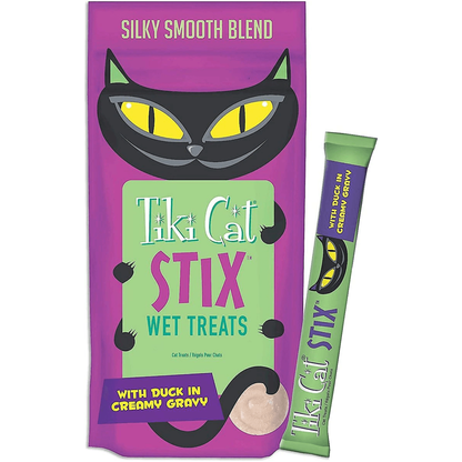 Tiki Cat Stix Duck in Creamy Gravy Grain-Free Wet Cat Treat - 6 Pack - Cat Treats - Tiki Cat - PetMax Canada